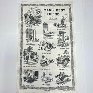 1962 Norman Thelwell Irish Linen Tea Towel - Man’s Best Friend - Ulster